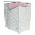 Gourmetgalley White Finished Bowed Front Laundry Hamper with Interior Bag GO805411